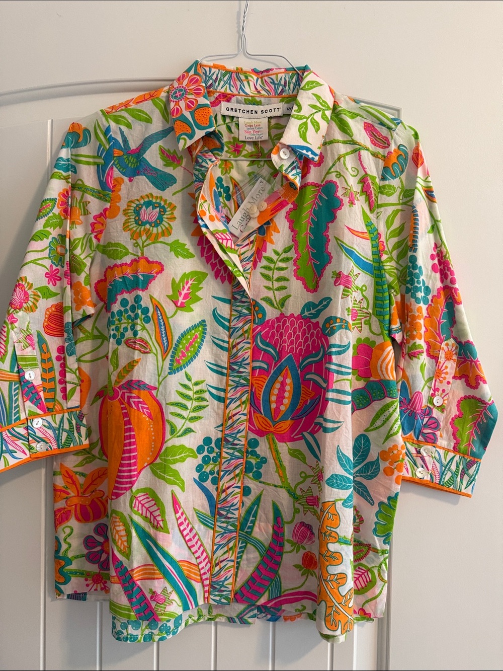 Gretchen Scott Designs Men's Multicolor Tropical Floral Button-Down Shirt